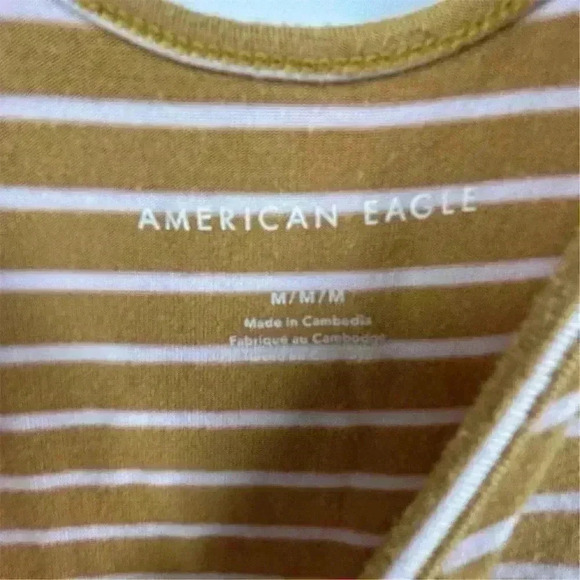 American Eagle Women's Striped yellow/gold and white Bodysuit Multicolor Size M - Picture 6 of 8